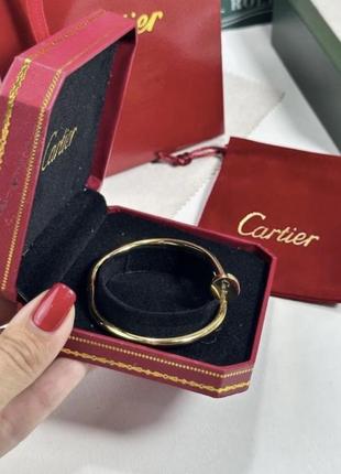 Браслет цвях в червоному золоті в камінні в стилі cartier2 фото