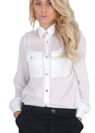 Нова невагома рубашка сатинова біла h&m розмір s хлопок