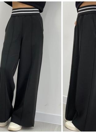 Черные брюки палаццо для девочки