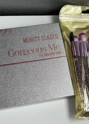 Набор палетка теней для глаз beauty glazed gorgeous me palette + набор косточек для макияжа с блестками2 фото