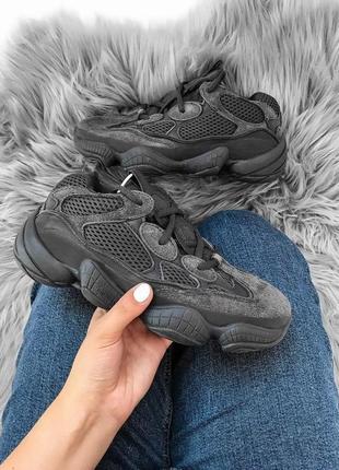 Кроссовки adidas yeezy 500 черный цвет - замшевые кроссовки (36-42)