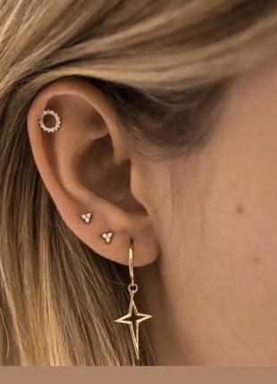 Стильні і мінімалістичні сережки з позолотою 925