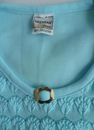 Голубая ажурная блуза trevira4 фото