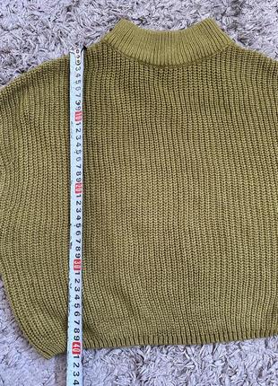 Стильний жіночий вкорочений светр h&m колір хакі, розмір s4 фото