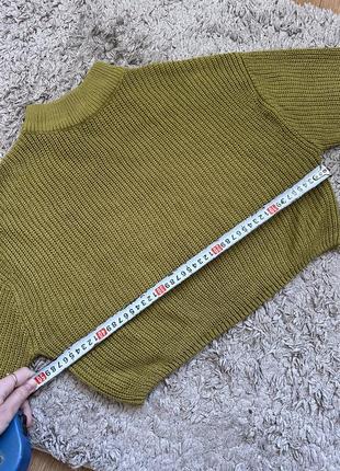 Стильний жіночий вкорочений светр h&m колір хакі, розмір s3 фото