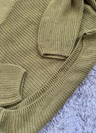 Стильний жіночий вкорочений светр h&m колір хакі, розмір s8 фото