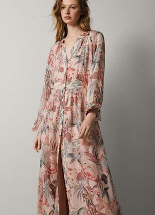 Красивейшее платье massimo dutti  мидакси в цветочный принт
