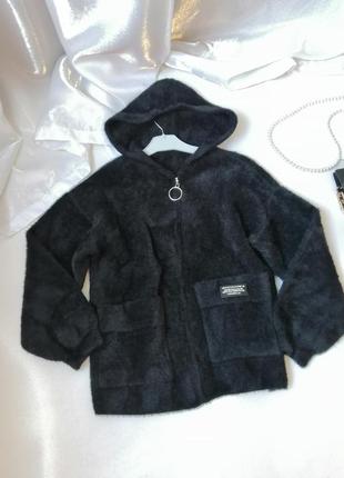Пальто куртка накидка кардиган кофта шерсть альпака плюш травка вовна альпака плюш трава4 фото