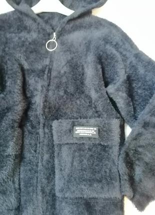 Пальто куртка накидка кардиган кофта шерсть альпака плюш травка вовна альпака плюш трава5 фото