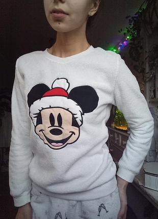 Піжамна кофта плюшева, домашня кофта махрова, тепла кофта для дому, піжамний верх, кофта з міки маусом