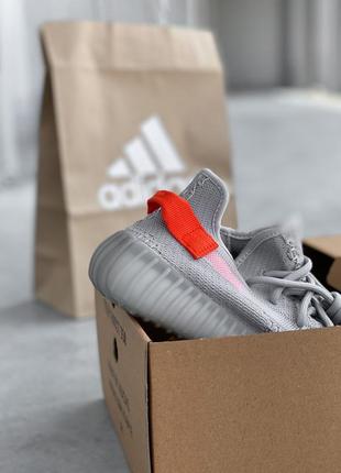 Adidas yeezy boost 350 grey orange, кросівки адідас ізі буст3 фото