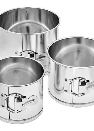 Набір роз'ємних форм із трьох штук для випікання пасхи та кулічів (паски) з харчової жерсті