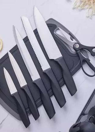 Набор кухонных аксессуаров из силикона с деревянными ручками на подставке, черное, 19 штук2 фото