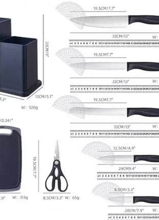 Набор кухонных аксессуаров из силикона с деревянными ручками на подставке, черное, 19 штук6 фото