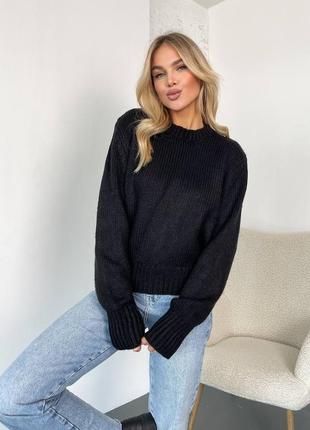 Базовий светр 🌺 чорний, пудровий7 фото