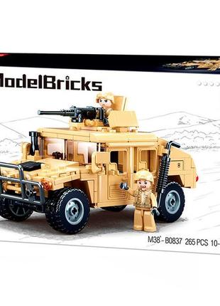 Конструктор sluban model bricks штурмовий автомобіль хамер 265 деталей (m38-b0837)