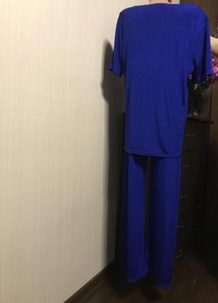 Шикарный синий электрик костюм брючный3 фото