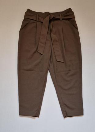 Стильные укороченные брюки женские мом new look хаки2 фото