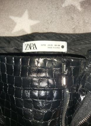 Кожаные брюки питон zara4 фото