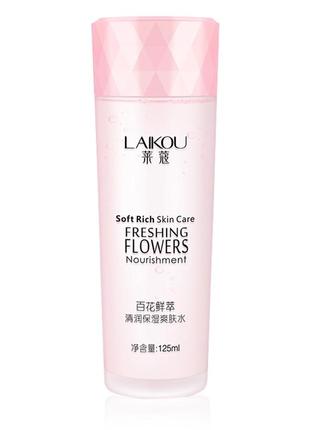 Тонер для лица с экстрактом снежного лотоса и орхидеи laikou freshing flowers