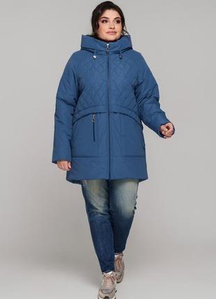 Трендова жіноча демісезонна куртка з водостійкої плащівки, батальні розміри