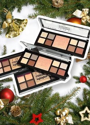 Палетка теней для век из 8 цветов 
с хайлайтером для лица la rosa 2 в 1 
huda beauty desert dusk eyeshadow palette