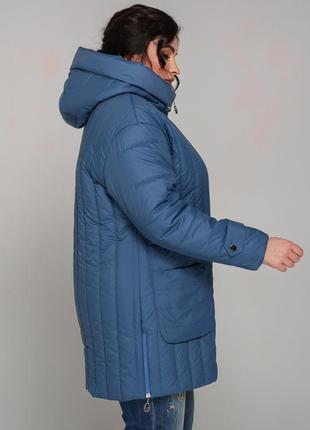 Стильная женская утепленная куртка на весну, батальные размеры3 фото