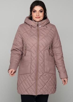 Фирменная женская удлиненная куртка на весну, батальные размеры