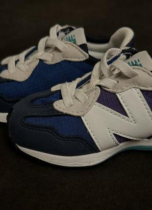 New balance kids' 327 bungee lace in blue/purple synthetic3 фото