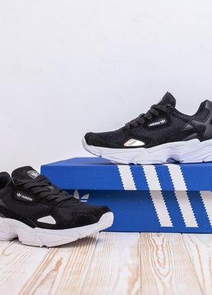 Женские кроссовки adidas falcon black кросівки7 фото