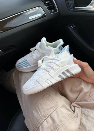 Красивейшие женские кроссовки adidas equipment eqt adv 91-18 white blue белые с голубым6 фото