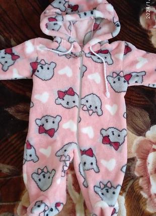 Мужские, комбинезон флисовый 0-3 мес