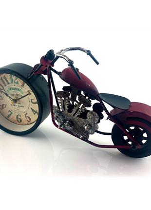 Часы настольные "мотоцикл" красные (28*14*7,5 см)