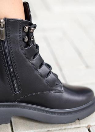 Ботинки женские кожаные черные3 фото