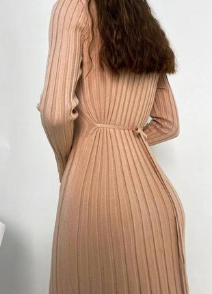 Платье из широкого рубчика с завязкой на спинке, приятная мягкая ткань3 фото