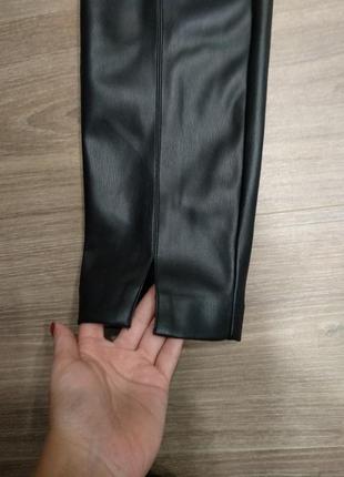 Женские черные штаны лосины брюки эко кожа кож зам