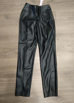 Женские черные штаны лосины брюки эко кожа кож зам2 фото