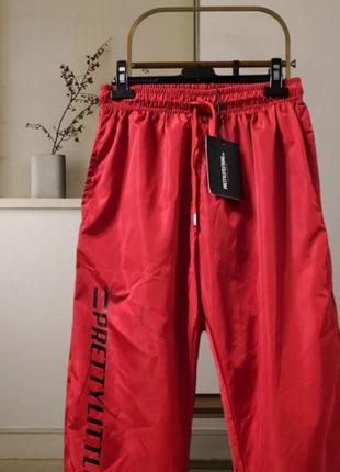 Нейлоновые красные спортивные брюки prettylittlething4 фото