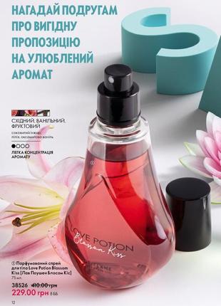 Парфюмированный спрей love potion blossom kiss