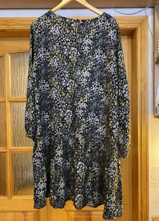 Платье с длинным рукавом в мелкий цветочек4 фото