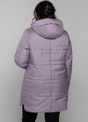 Шикарная женская удлиненная куртка на весну, батальные размеры5 фото