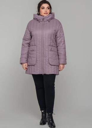 Трендовая женская утепленная куртка на весну, батальные размеры2 фото