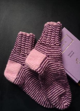 Теплые вязанные носки ручной работы