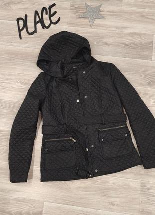 Куртка жіноча next стильна стьобана чорна зручна, в гарному стані утеплена синтипоном, розмір с-м з паском, на змійці2 фото
