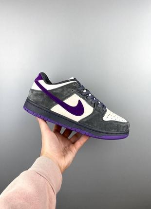 Мужские кроссовки nike sb dunk low pro grey purple6 фото