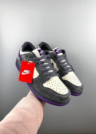Мужские кроссовки nike sb dunk low pro grey purple2 фото