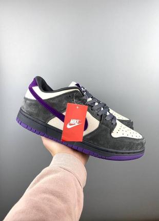 Мужские кроссовки nike sb dunk low pro grey purple3 фото