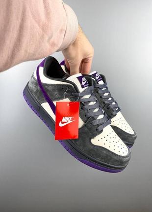 Мужские кроссовки nike sb dunk low pro grey purple5 фото