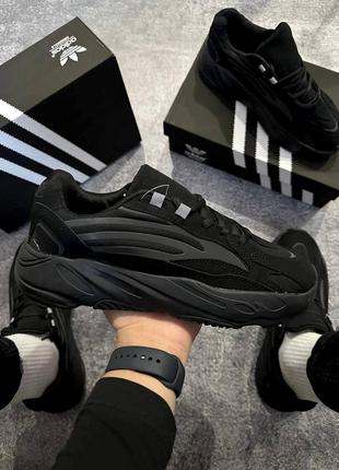 Стильные черные мужские кроссовки adidas yeezy 700 замшевые кроссовки из натуральной замши