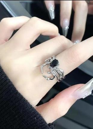 Паук Готчное кольцо кольцо готика, серебряное1 фото